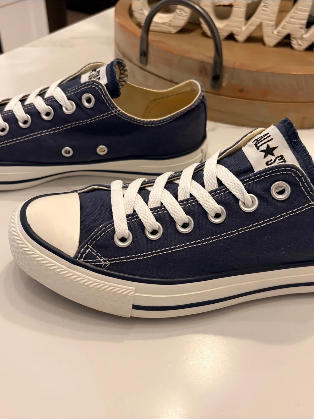 Converse Kids Navy and White Low Top Sneakers